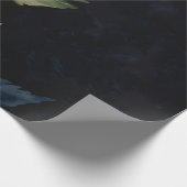 濃エレガント色ピンクフローラ水色 ラッピングペーパー (角)