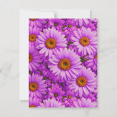 濃エレガント色ピンク色マゼンタフローラデイジー サンキューカード (裏面)