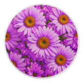 濃エレガント色ピンク色マゼンタフローラデイジー セラミックノブ (正面)