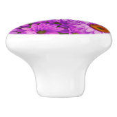 濃エレガント色ピンク色マゼンタフローラデイジー セラミックノブ (側面)