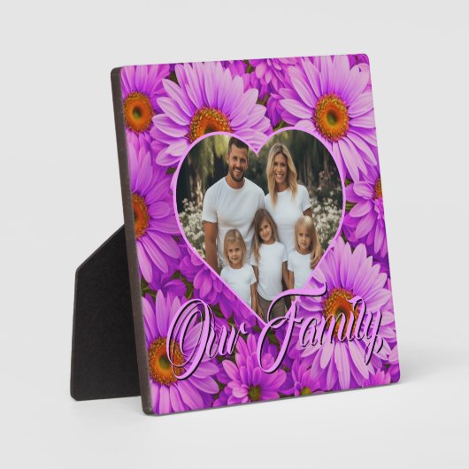 濃エレガント色ピンク色マゼンタフローラデイジー フォトプラーク (正面)