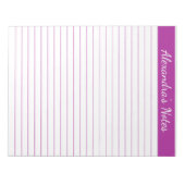 濃エレガント色ピンク8.5x11レターサイズパーソナライズされた ノートパッド (正面)