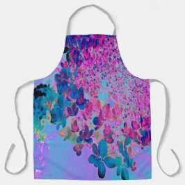 濃エレガント色ブルーとマゼンタライムライトアジサイ エプロン