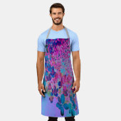 濃エレガント色ブルーとマゼンタライムライトアジサイ エプロン (着用した状態)