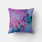 濃エレガント色ブルーとマゼンタライムライトアジサイ クッション (裏面)