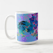 濃エレガント色ブルーとマゼンタライムライトアジサイ コーヒーマグカップ (左)