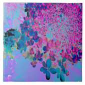 濃エレガント色ブルーとマゼンタライムライトアジサイ タイル (正面)