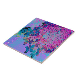 濃エレガント色ブルーとマゼンタライムライトアジサイ タイル