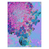 濃エレガント色ブルーとマゼンタライムライトアジサイ テーブルクロス (正面)