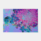 濃エレガント色ブルーとマゼンタライムライトアジサイ ドアマット (正面)