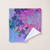 濃エレガント色ブルーとマゼンタライムライトアジサイ バスタオルセット (ウォッシュタオル)