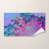 濃エレガント色ブルーとマゼンタライムライトアジサイ バスタオルセット (ハンドタオル)