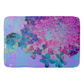 濃エレガント色ブルーとマゼンタライムライトアジサイ バスマット (正面)