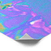 濃エレガント色ブルーとマゼンタライムライトアジサイ ポスター (角)