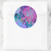 濃エレガント色ブルーとマゼンタライムライトアジサイ ラウンドシール (バッグ)