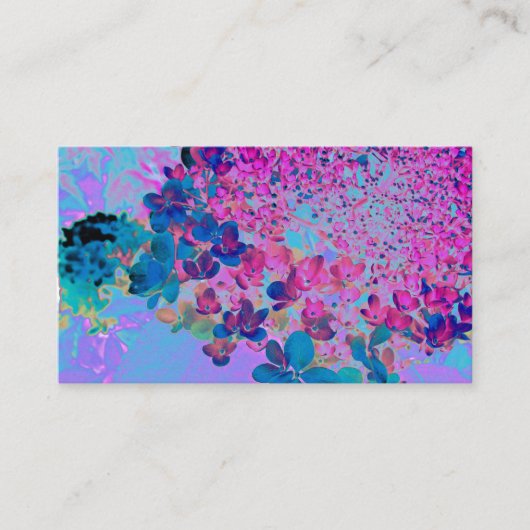 濃エレガント色ブルーとマゼンタライムライトアジサイ 名刺 (正面)