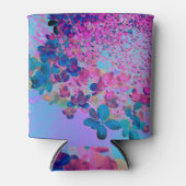 濃エレガント色ブルーとマゼンタライムライトアジサイ 缶クーラー (正面)