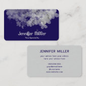 濃エレガント青の水色フローラ 名刺 (正面/裏面)