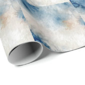 濃エレガント青金ゴールド水彩包み紙 ラッピングペーパー (ロールコーナー)