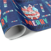 濃エレガント青金ゴールド水彩包み紙 ラッピングペーパー (ロールコーナー)