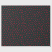 濃オーガニックい緑の上のクリムゾンドット ラッピングペーパー (フラット)