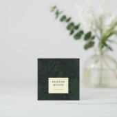 濃クラシック緑ヴィンテージ飾ビクトリアンり スクエア名刺 (スタンド正面)