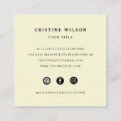 濃クラシック褐色ヴィンテージ装飾ビクトリアン スクエア名刺 (裏面)