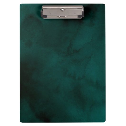 濃パーソナライズされた緑の水彩画 クリップボード (正面)