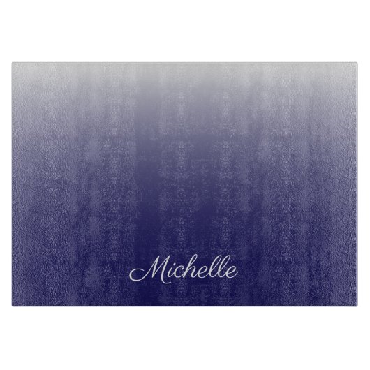 濃パーソナライズされた色グラデーションネイビー カッティングボード (正面)