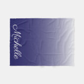 濃パーソナライズされた色グラデーションネイビー フリースブランケット (正面(横))