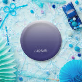 濃パーソナライズされた色グラデーションネイビー ペーパープレート (パーティー)