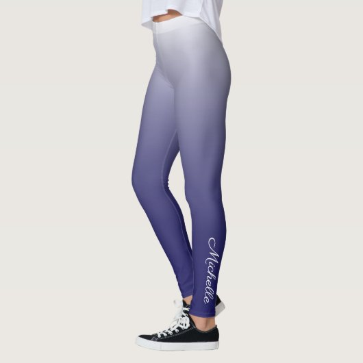 濃パーソナライズされた色グラデーションネイビー レギンス (左)