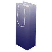 濃パーソナライズされた色グラデーションネイビー ワインギフトバッグ (正面アングル)