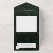濃ビクトリアンい緑の結婚封筒 オールインワン招待状 (外側)