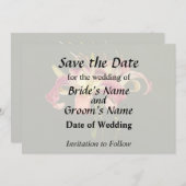 濃ピンクの黄色い中心のユリ セーブザデート (正面/裏面)