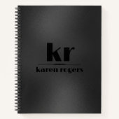 濃ミニマル灰色の虹色のテクスチャ ノートブック (正面)