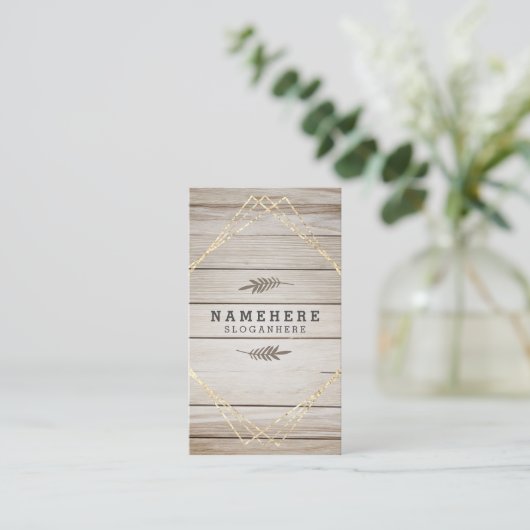 濃モダンい木の縦型名刺 名刺 (スタンド正面)