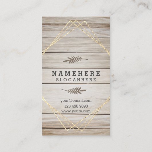 濃モダンい木の縦型名刺 名刺 (裏面)