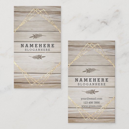 濃モダンい木の縦型名刺 名刺 (正面/裏面)