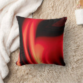 濃モダンい赤色の黒い色の抽象芸術 クッション (ブランケット)
