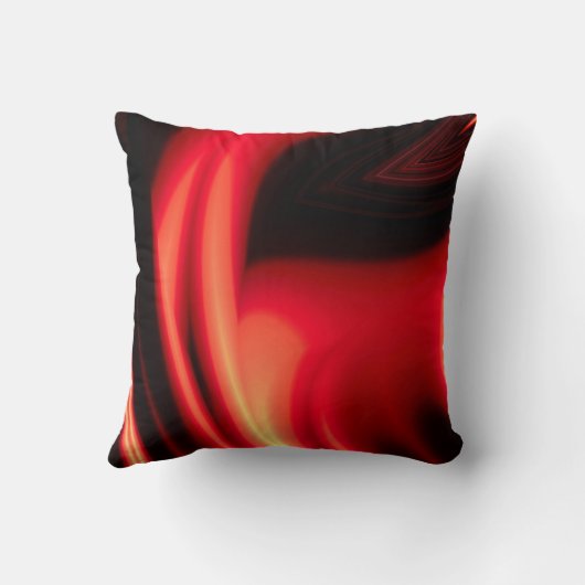 濃モダンい赤色の黒い色の抽象芸術 クッション (裏面)