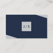 濃モダン企業の色の青と薄い灰色 名刺 (正面)