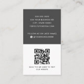 濃モダン灰色の白を追加ロゴのソーシャルメディアアイコン 名刺 (裏面)