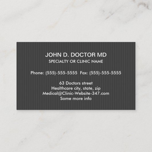 濃モダン灰色プロフェッショナル精神科医 名刺 (裏面)