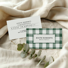 濃モダン緑の水色バッファロープレイド素朴 名刺