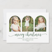 濃モダン緑アーチ3写真クリスマス シーズンカード (正面)