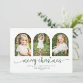 濃モダン緑アーチ3写真クリスマス シーズンカード (スタンド正面)