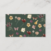 濃モダン緑ワイルドフラワーQrコードRSVP 結婚's エンクロージャーカード (裏面)