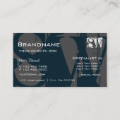 濃モダン色の青とグレーとカッコいいイニシャル 名刺 (裏面)