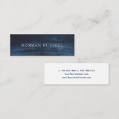 濃モダン色ネイビーブルー水彩洗剤 スキニー名刺 (正面/裏面)